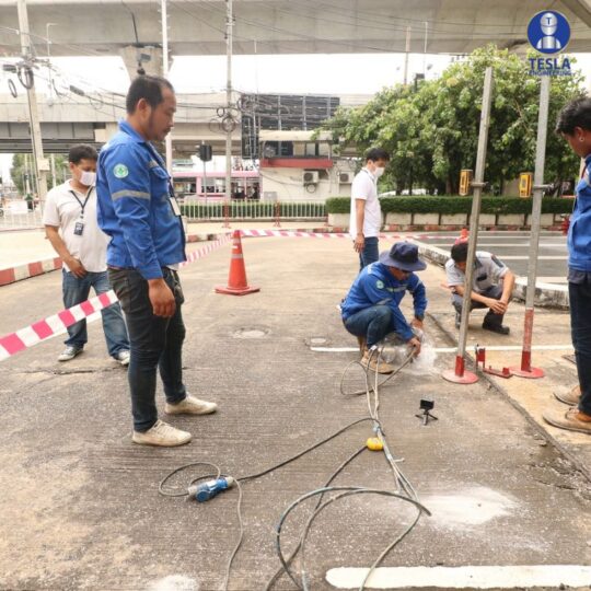 ซ่อมถนนทรุด ซ่อมคอนกรีตแตกร้าว ถนนทรุด