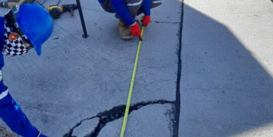 ซ่อมถนนทรุด ซ่อมคอนกรีตแตกร้าว ถนนทรุด