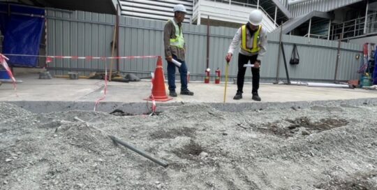 ซ่อมถนนทรุด ซ่อมคอนกรีตแตกร้าว ถนนทรุด