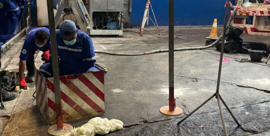 ซ่อมถนนทรุด ซ่อมคอนกรีตแตกร้าว ถนนทรุด