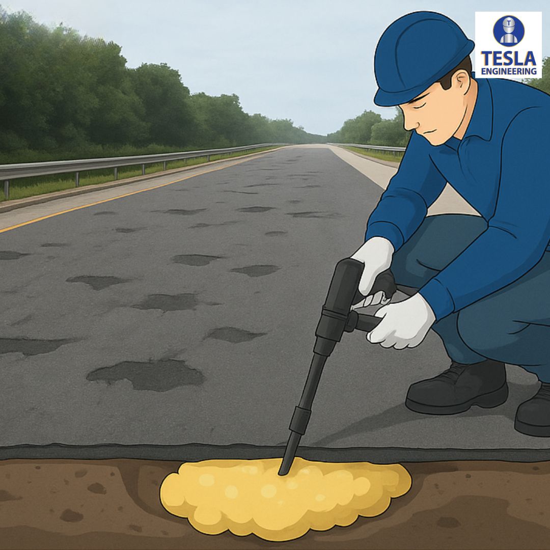 บริการ Overlay ถนน พร้อมฉีด PU Foam เติมโพรง ป้องกันถนนทรุดซ้ำ