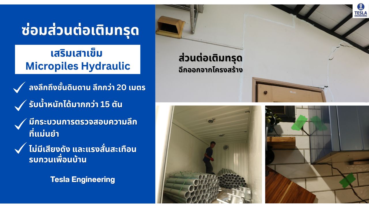 ซ่อมส่วนต่อเติมทรุด แก้ไขพื้นทรุด