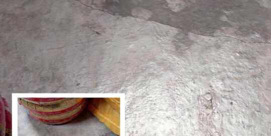 ซ่อมพื้นโกดังแตกร้าวจากโพรงใต้คอนกรีต ด้วยการฉีดโฟม PU รองรับแรงสั่นสะเทือน หน้างานจังหวัดอุบลราชธานี