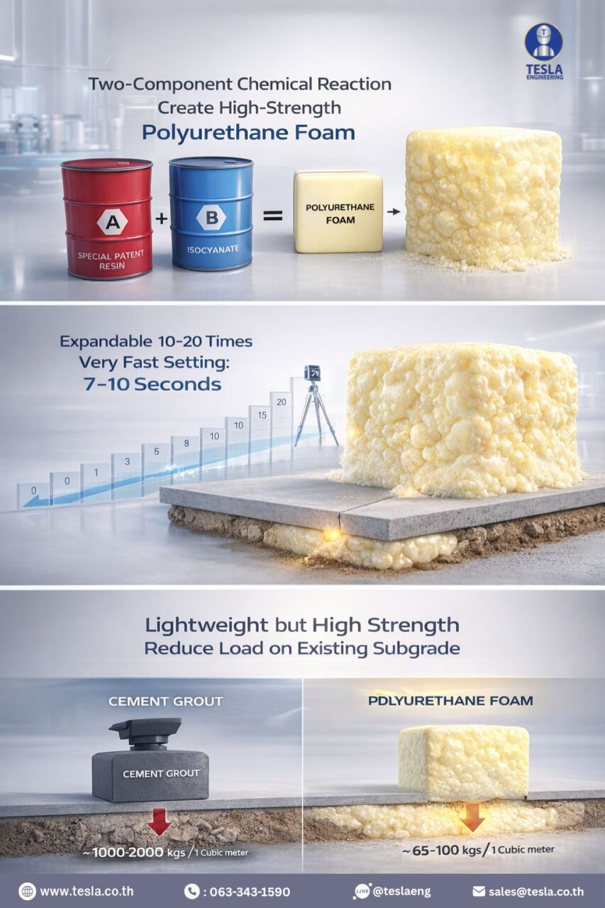 PU Foam Injection Polyurethane Grouting / Geopolymer Injection