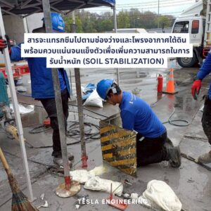 polyurethane-injection-gun-concrete-slab.jpg ช่างผู้เชี่ยวชาญกำลังใช้ปืนฉีดโพลียูรีเทนแรงดันสูงลงใต้พื้นคอนกรีตเพื่อเติมโพรง