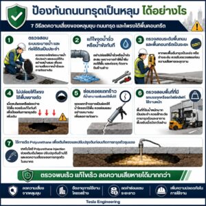7 วิธีลดความเสี่ยงของหลุมยุบ ถนนทรุด และโพรงใต้พื้นคอนกรีต